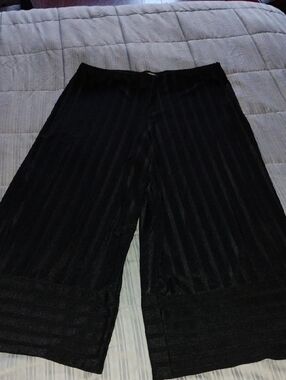 Zara Trafaluc Black Wide-Leg Pleated Pants